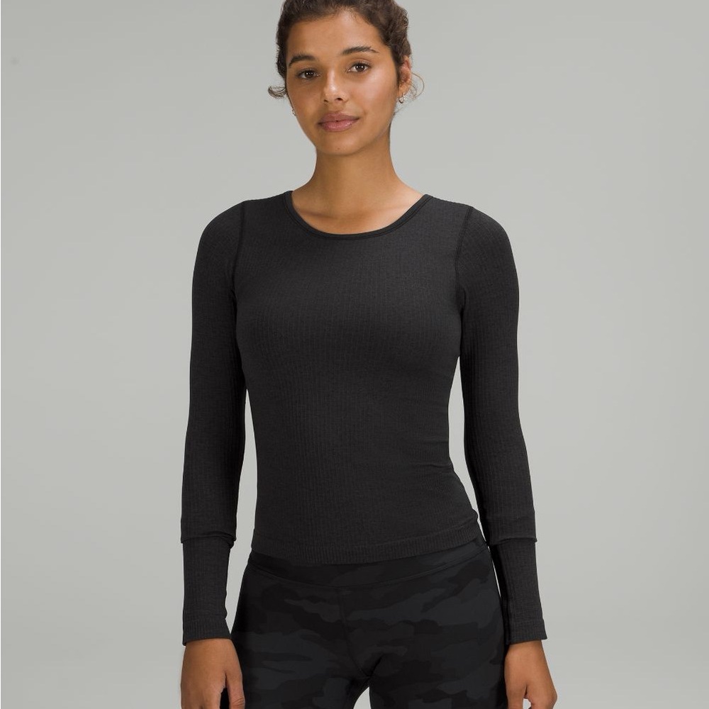 Lululemon Ebb to Street Waist-Length Long-Sleeve Shirt Size 4 Women’s Ribbed